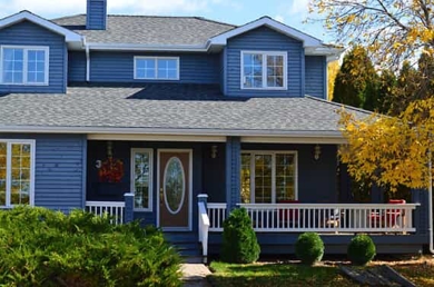 blue exterior paint white trim.